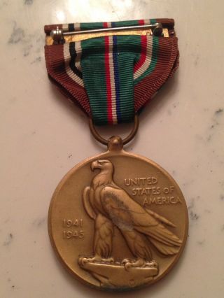WWII US ARMY EUROPEAN AFRICAN MIDDLE EASTERN CAMPAIGN MEDAL w/ RIBBON & STARS 2
