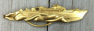 Vintage Military Usn Pt Boat Officers Gold Tone Tie Bar