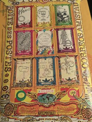 Dogfish Robert Rudine Mail Art Postage Stamps Boite Des Postes 1983,  Signed