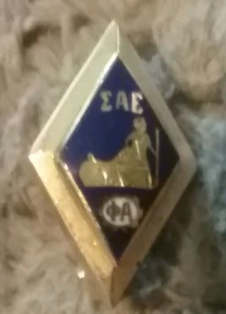 Vintage 10k Solid Gold Sigma Alpha Epsilon Fraternity Pin Badge