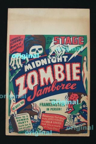 Midnight Zombie Jamboree Rare Vintage Stock Art Poster 17 X 26