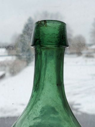 Lime Green Apple DYOTTVILLE GLASSWORKS PHILAD.  A Bottle IRON PONTIL IP 1850s PHL. 3