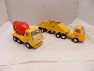 Tonka Mini Bottom Dump Truck And Cement Mixer