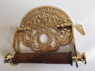 Victorian Toilet Roll Holder Unusual Novelty Vintage Retro Waterloo Brass Gold