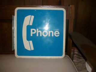 Vintage Double Sided Flanged Phone Booth Advertising Sign Ks - 20063 - L2