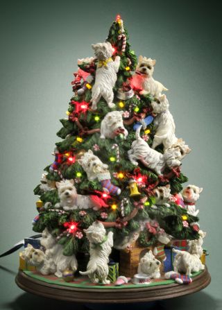 Danbury Westie Lighted Christmas Tree In