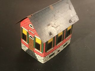 1914 West Bros.  Tin And Glass Candy Container School House With Insert & Clip