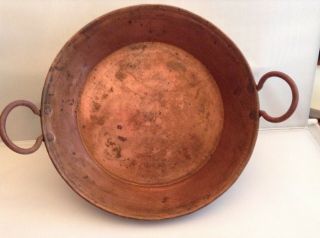 Antique 12 " Hammered Copper Pan Hand Made