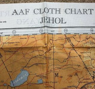 WWII Silk AAF Escape Map Jehol/Shen - Yang Nk50/Nk1 1943 - 1944 Edition 3