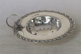 A Lovely Antique English Solid Sterling Silver Edwardian Tea Strainer Date 1908