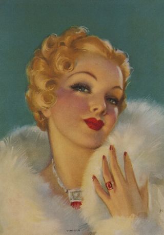 1939 Jules Erbit Gorgeous Art Deco Pin - Up Girl Salesman Sample Calendar 2
