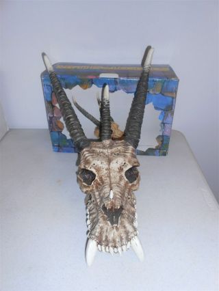 Myths & Legends Dragon Skull Hand Painted Polystone Statue
