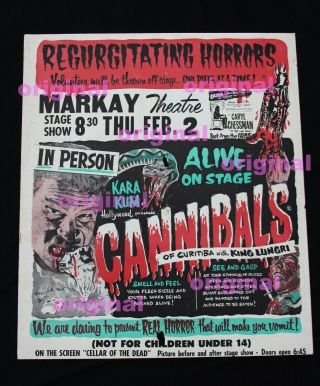 Rare Horror Kara Kum Canniballs Marykay Theatre Art Poster 19x22