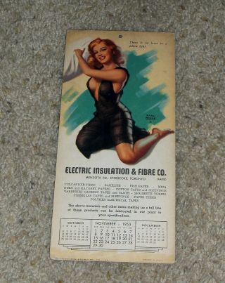 1953 Pin Up Girl Calendar By Moran Marilyn Monroe Pillow Fight 612