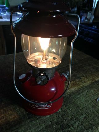 Vintage Red Coleman Gas Lantern Model 200a 5 77