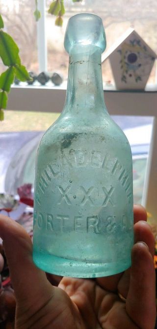 Philadelphia Porter&ale Xxx Honesdale Glassworks Pa Squat Soda 1870 