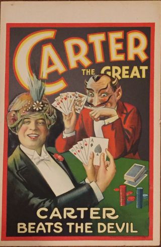 Carter The Great Window Card Nearly 100 Years Old Full Color Real