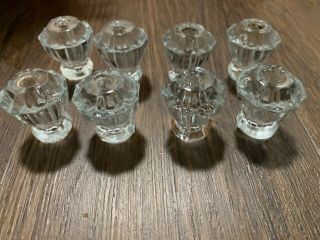 8 1930’s Crystal Glass Cabinet Knob Cupboard Drawer Pull Handles