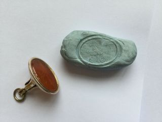 Antique 9ct Gold Georgian Cornelion Watch Fob Seal