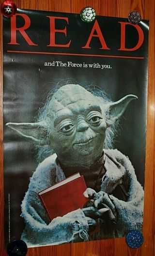 Yoda Star Wars Read And The Force Is With You 1983 Poster 22 X 34