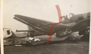 WW2 photo captured wrecked German aircraft airplane Stuka tank buster 2