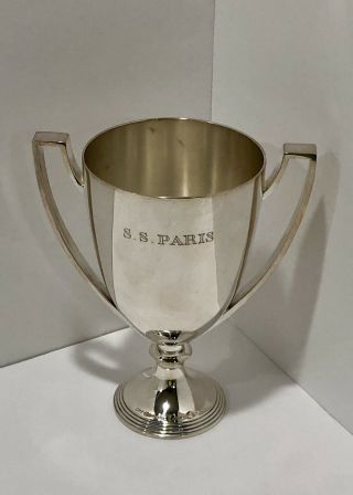 Antique Christofle Trophy Mug - S.  S.  Paris - Silver Plate