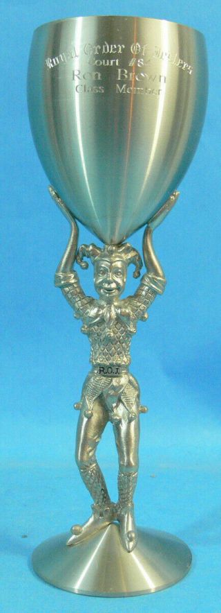 Royal Order Of Jesters Pewter Goblet Chalice Ct 84 Ron Brown Mason Shriners
