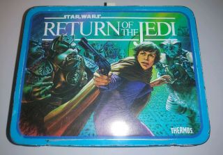 Star Wars Return Of The Jedi 1983 Vintage Metal Lunch Box With Thermos