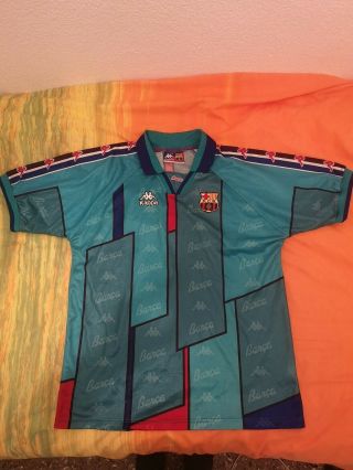 Vintage Barcelona 1995 - 97 Away Shirt 90s Kappa Ronaldo Medium M 38 - 40 Near