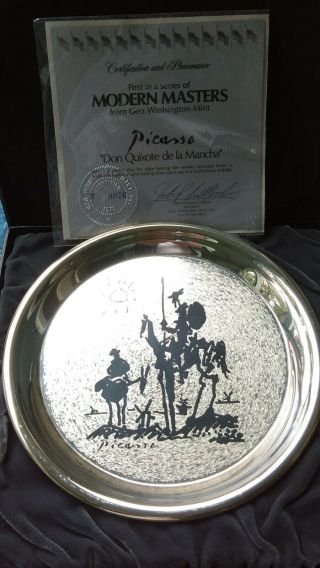 Picasso " Don Quixote De La Mancha " Sterling Silver Plate