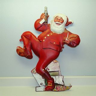 1950s Santa Claus Pepsi Cola Cardboard Stand Up Store Display Norman Rockwell 2