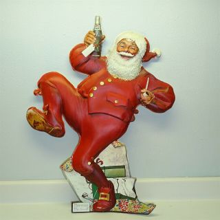 1950s Santa Claus Pepsi Cola Cardboard Stand Up Store Display Norman Rockwell 3