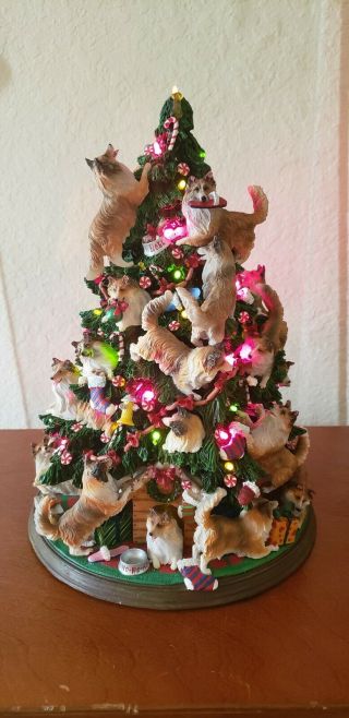 Danbury Sheltie Dog Christmas Tree Lighted Figurine Rare