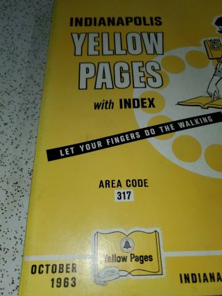 1963 Indianapolis Yellow Pages Book With Index Indiana Bell Telephone Co.