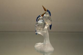 Swarovski Crystal Malachite Kingfishers Tropical Birds Figurine 623323 W/ Box