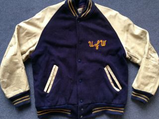 Vtg Washington Huskies Varsity Jacket M Letterman Coat 70s 60s Starter Jersey