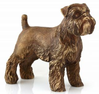 Brussels Griffon Bronze Dog Statue Animal Figurine Russian Art Sculpture 4 1/2 "