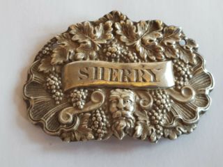A George Iii 3rd Solid Silver Decanter Label Sherry Birmingham 1824 Vgc
