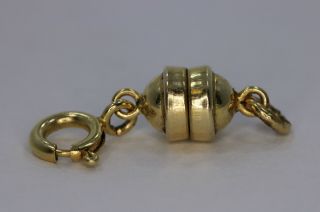 Vintage 14k Yellow Gold Magnetic Clasp Converter With Spring Clasp On One End