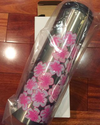 Starbucks 2017 Cherry Blossom Sakura Pink Stainless Steel Tumbler Travel Bottle