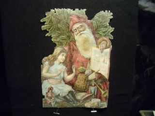 Victorian Scrap 2023 - Santa Reading Book To Little Girl - Extra Large