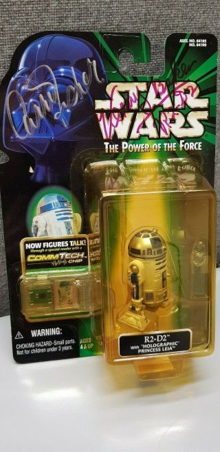 1999 Hasbro Star Wars Sw Anh Potf R2 - D2 W Holographic Leia Figw Double Signature