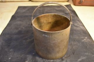 Vintage Brass Pot With Handle Etched Holbrook