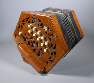 Vintage Lachenal 20 Button Anglo Concertina As Seen Spares Or Repairs