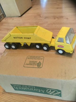 Vintage Mini Tonka 655 Bottom Dump Truck Yellow