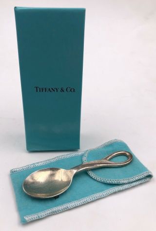 1984 Tiffany & Co Italy Elsa Peretti Sterling Silver Feeding Utensil Spoon W/box