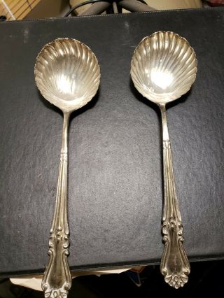 Vintage 2 Silver Plated Serving Spoons