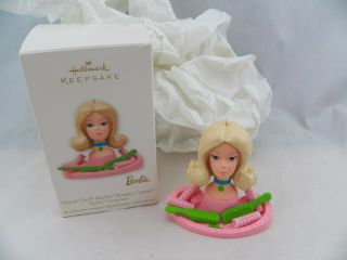 2012 Hallmark Keepsake Quick Curl Barbie Beauty Center Ornament Mib