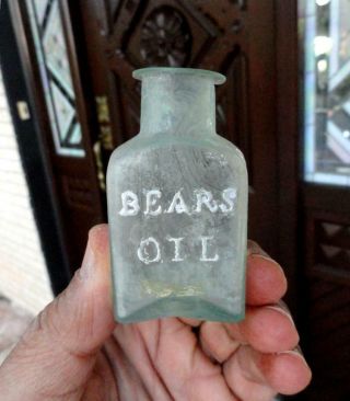 Open Pontil Bears Oil Small Medicine Bottle Mid - 1800’s