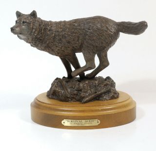 Wolf Survival Quest Sculpture By Bradford Williams Ltd Ed Big Sky